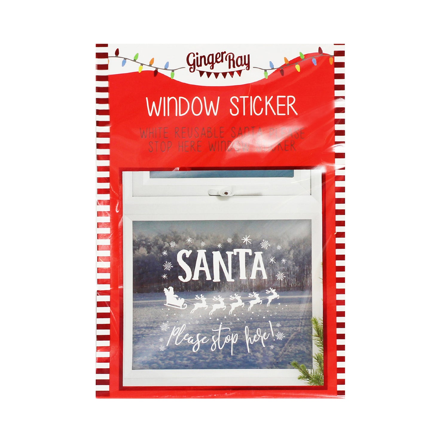 Santa Stop Here Window Sticker - Novelty Christmas