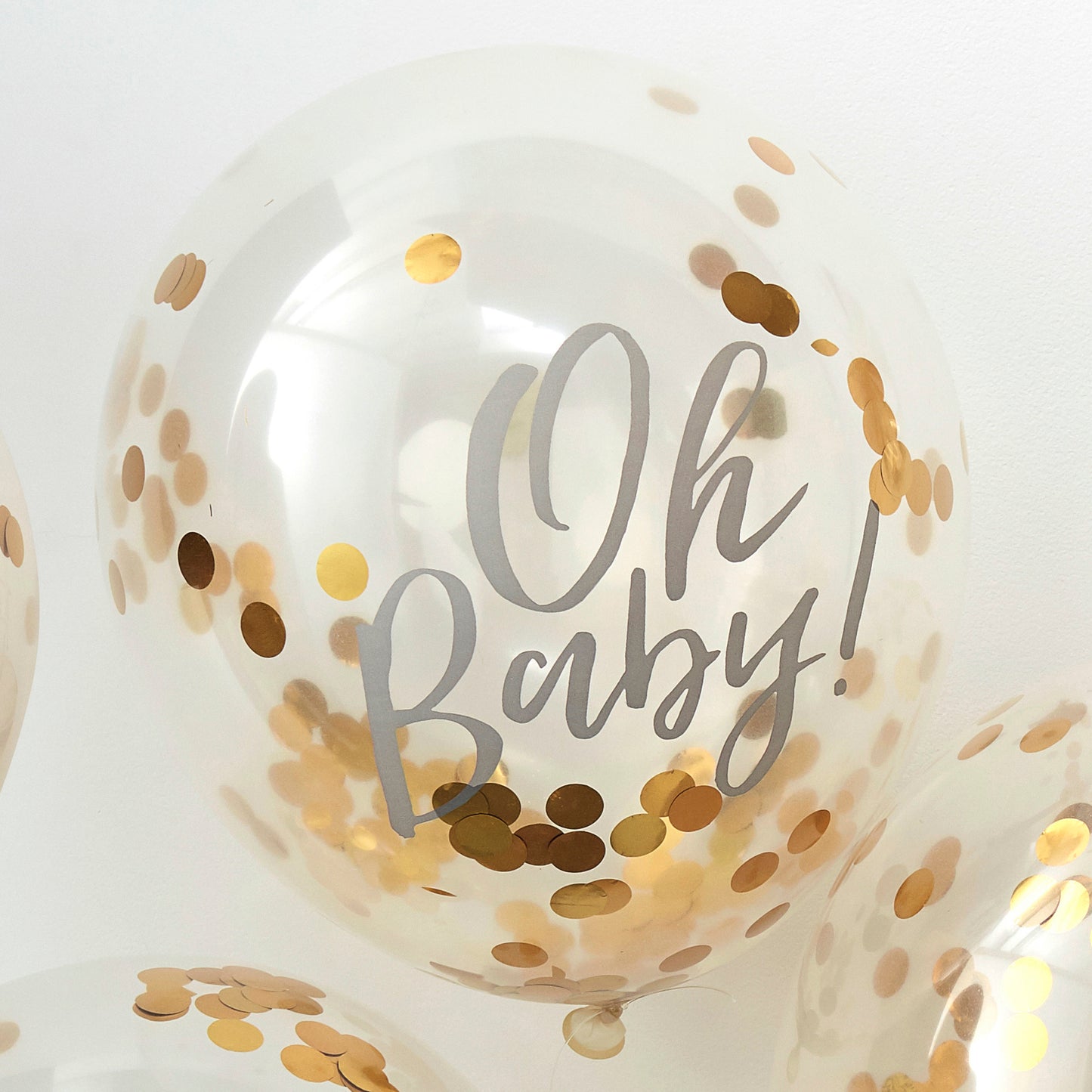 Gold Confetti Oh Baby Shower Balloons