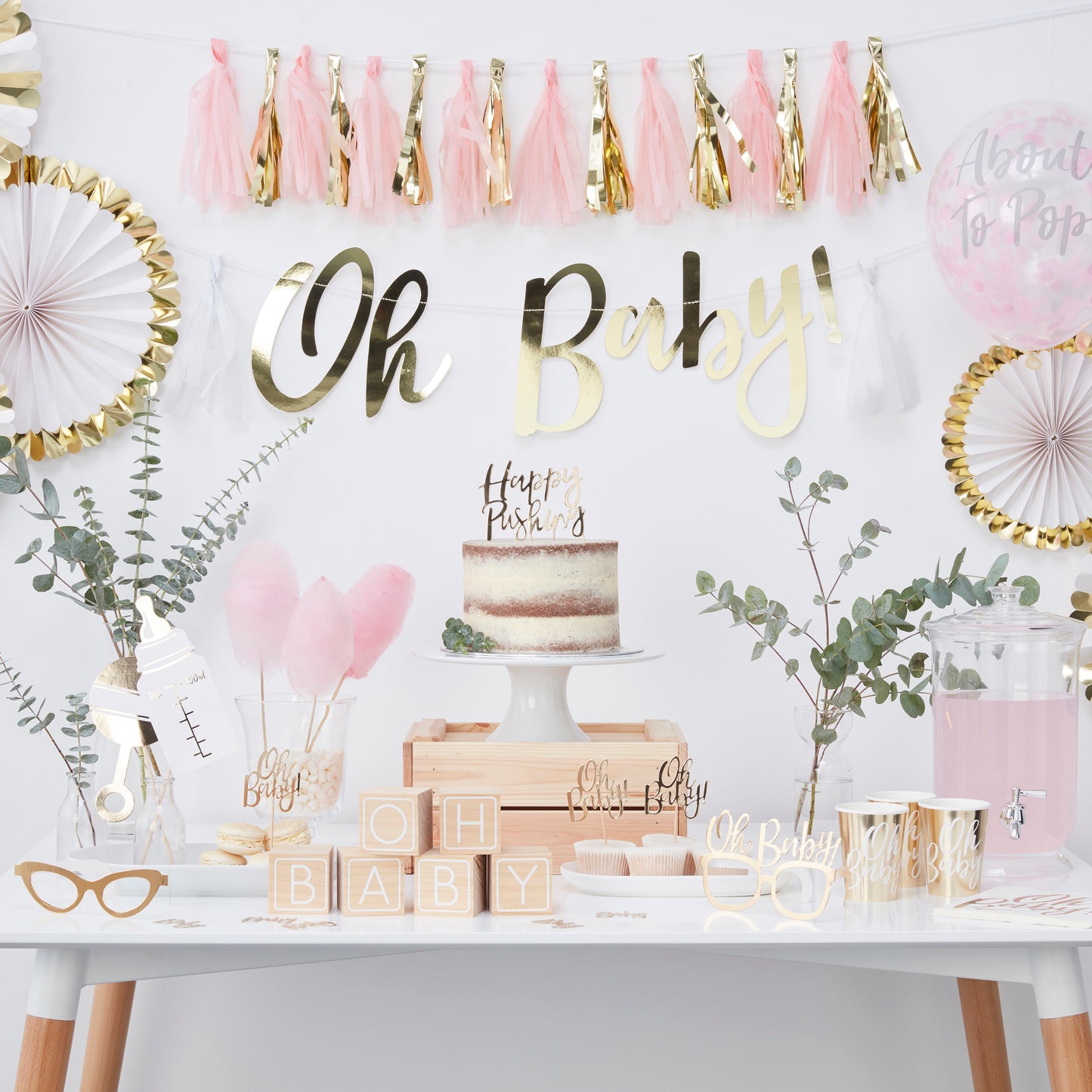 Pink and Gold Tassel Garland