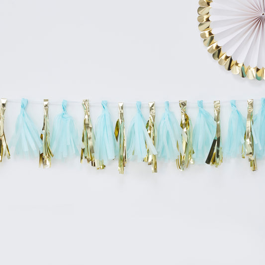 Blue and Gold Tassel Garland