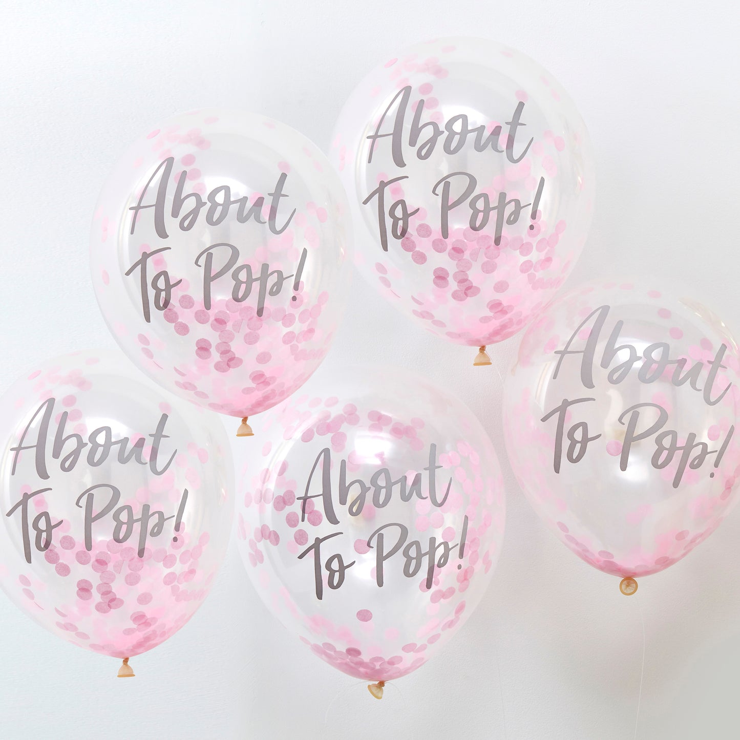 About To Pop! Pink Baby Shower Confetti Balloons