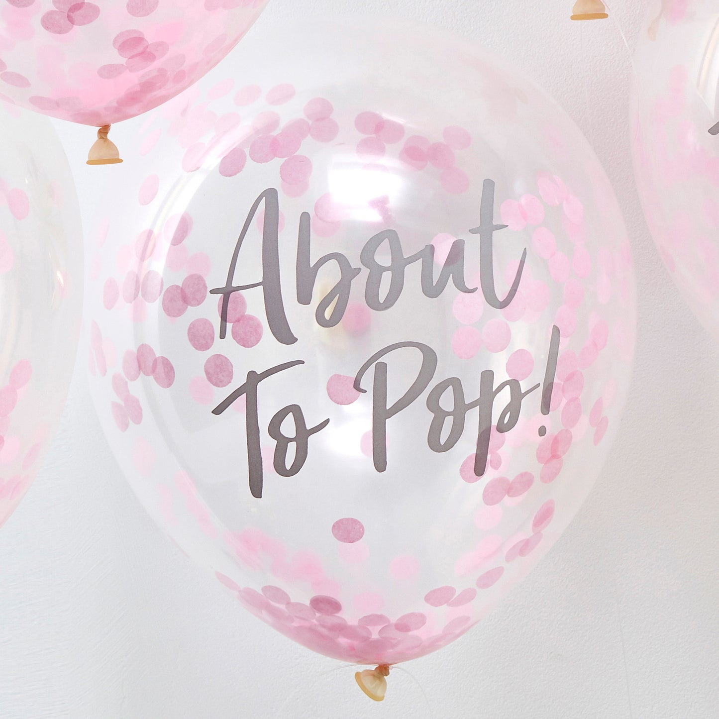 About To Pop! Pink Baby Shower Confetti Balloons