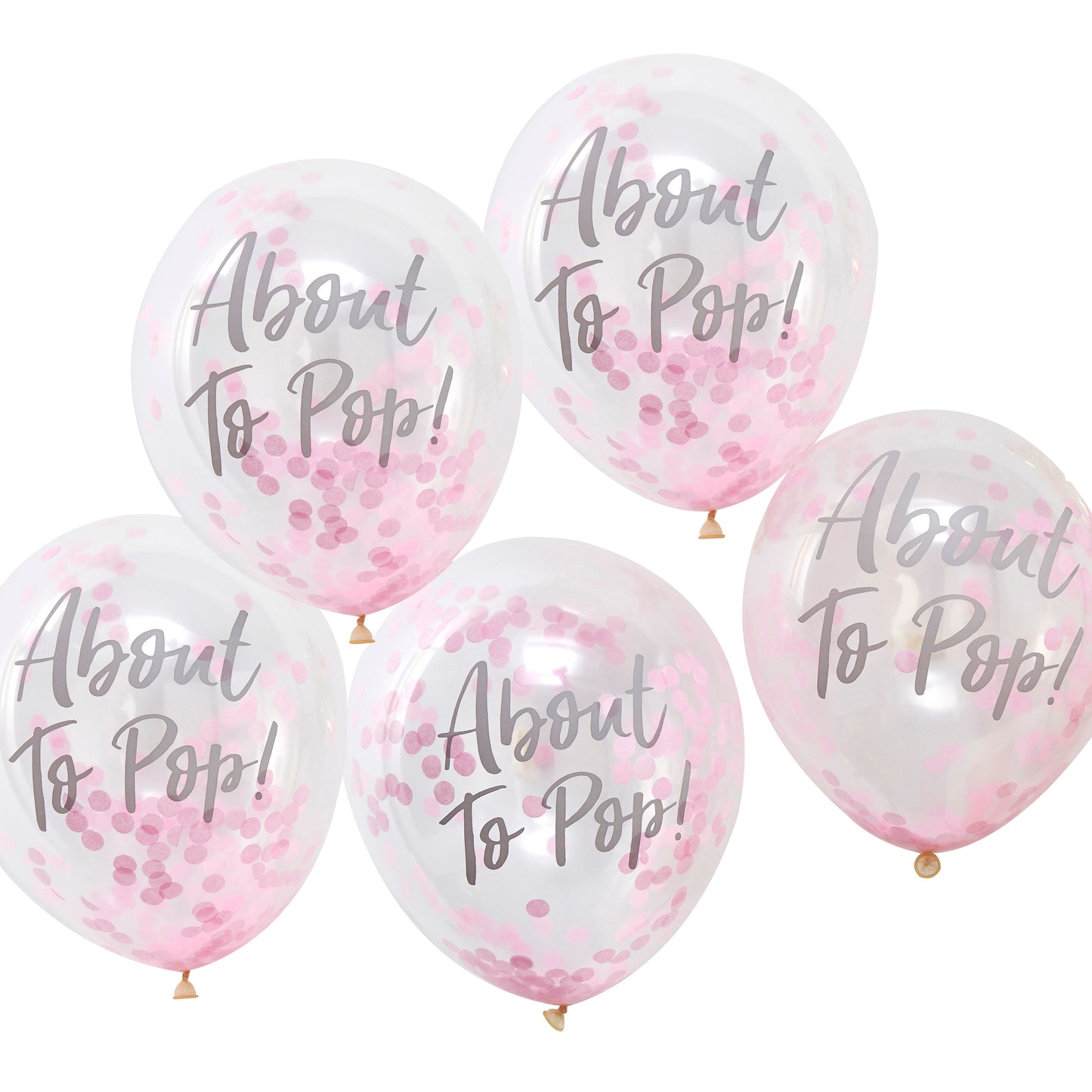 About To Pop! Pink Baby Shower Confetti Balloons