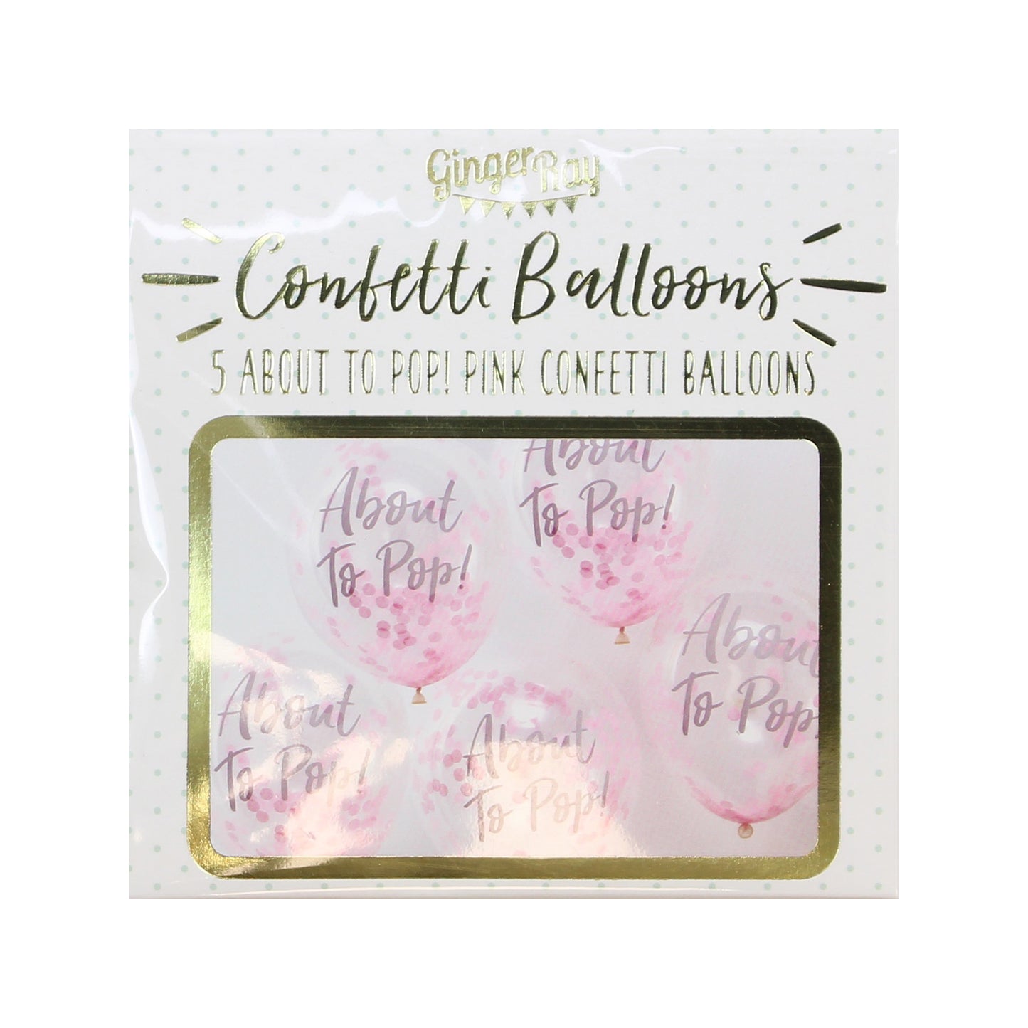 About To Pop! Pink Baby Shower Confetti Balloons