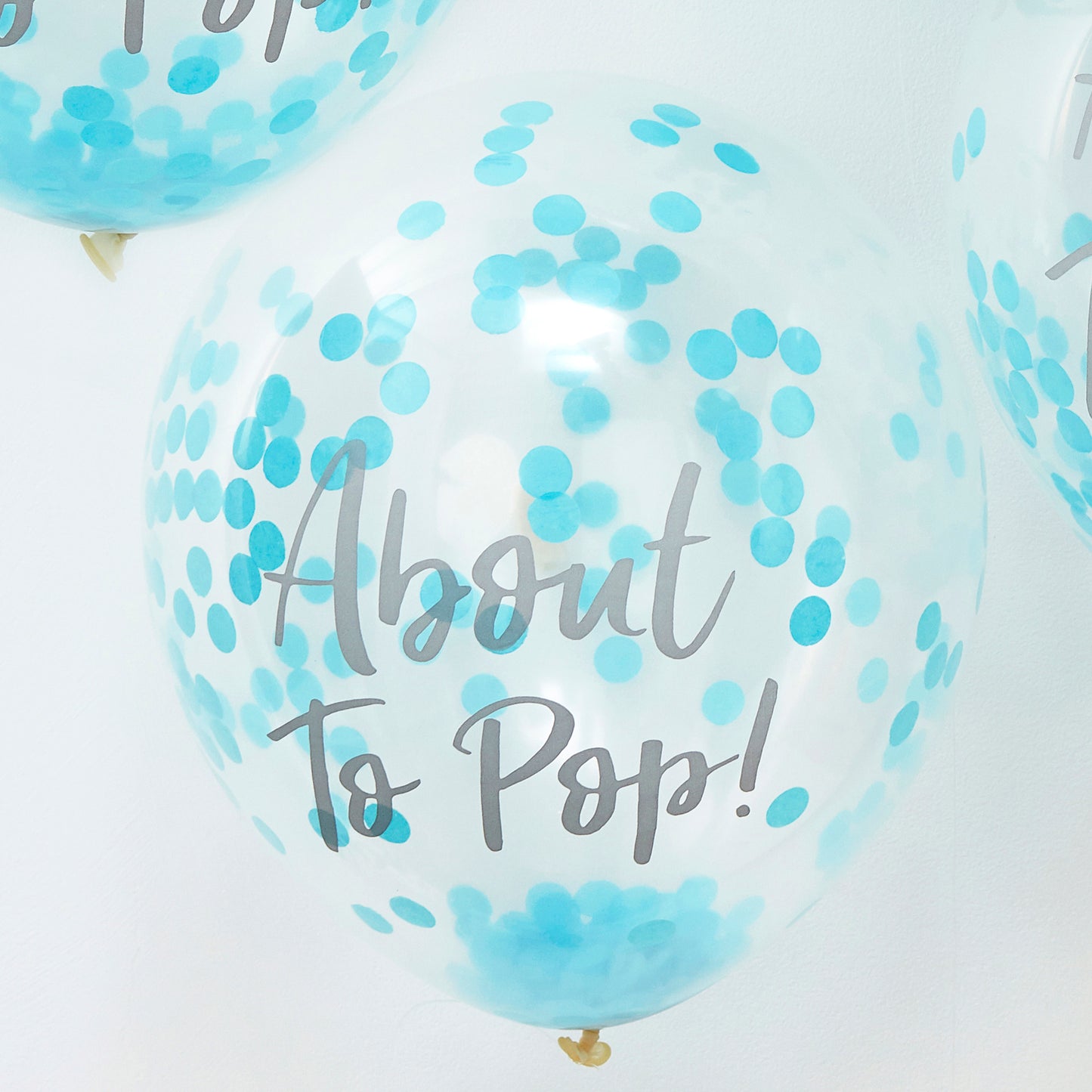 About To Pop! Blue Baby Shower Confetti Balloons