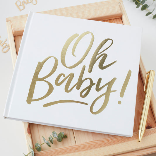 Gold Oh Baby! Shower Guest Book