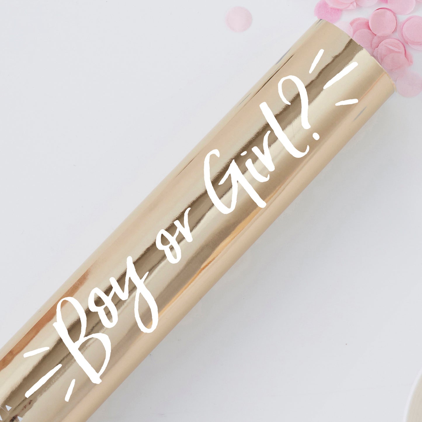 Gender Reveal Confetti Cannon With Pink Girl Confetti