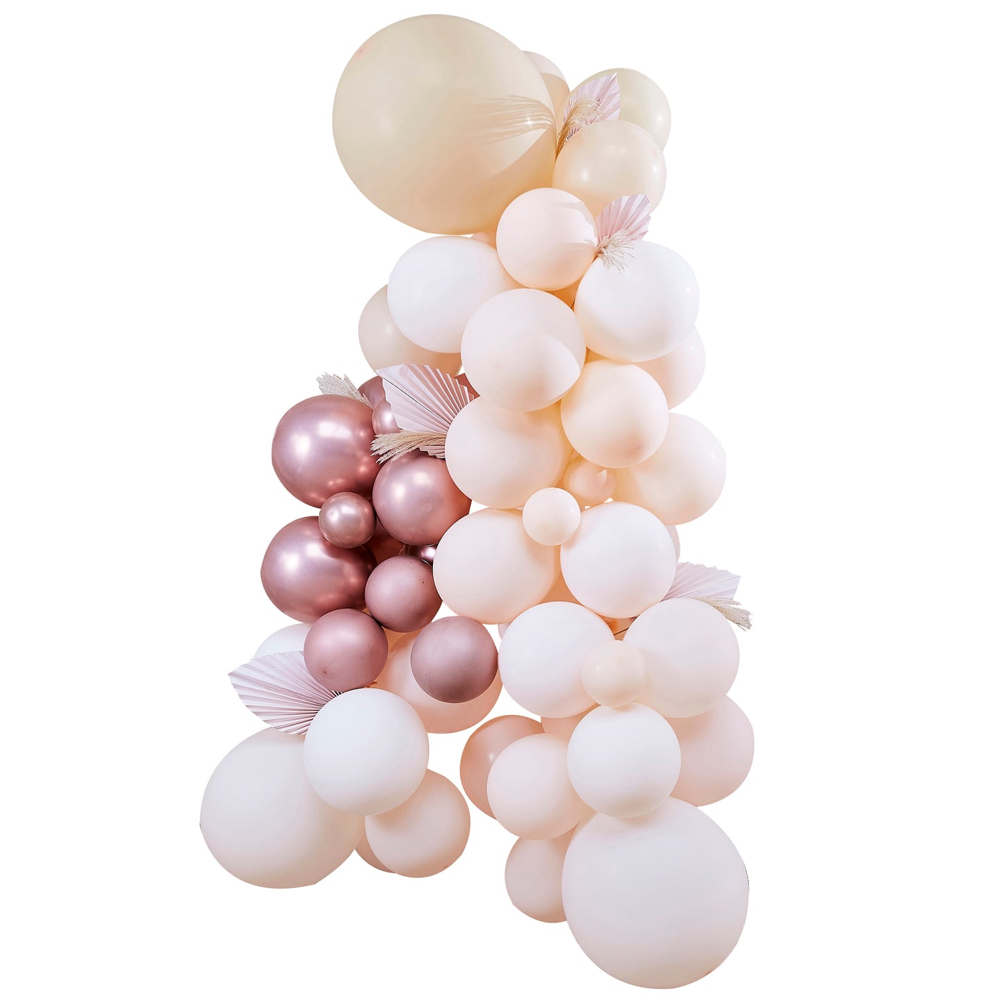 Pampas, White, Peach and Rose Gold Balloon Arch Kit
