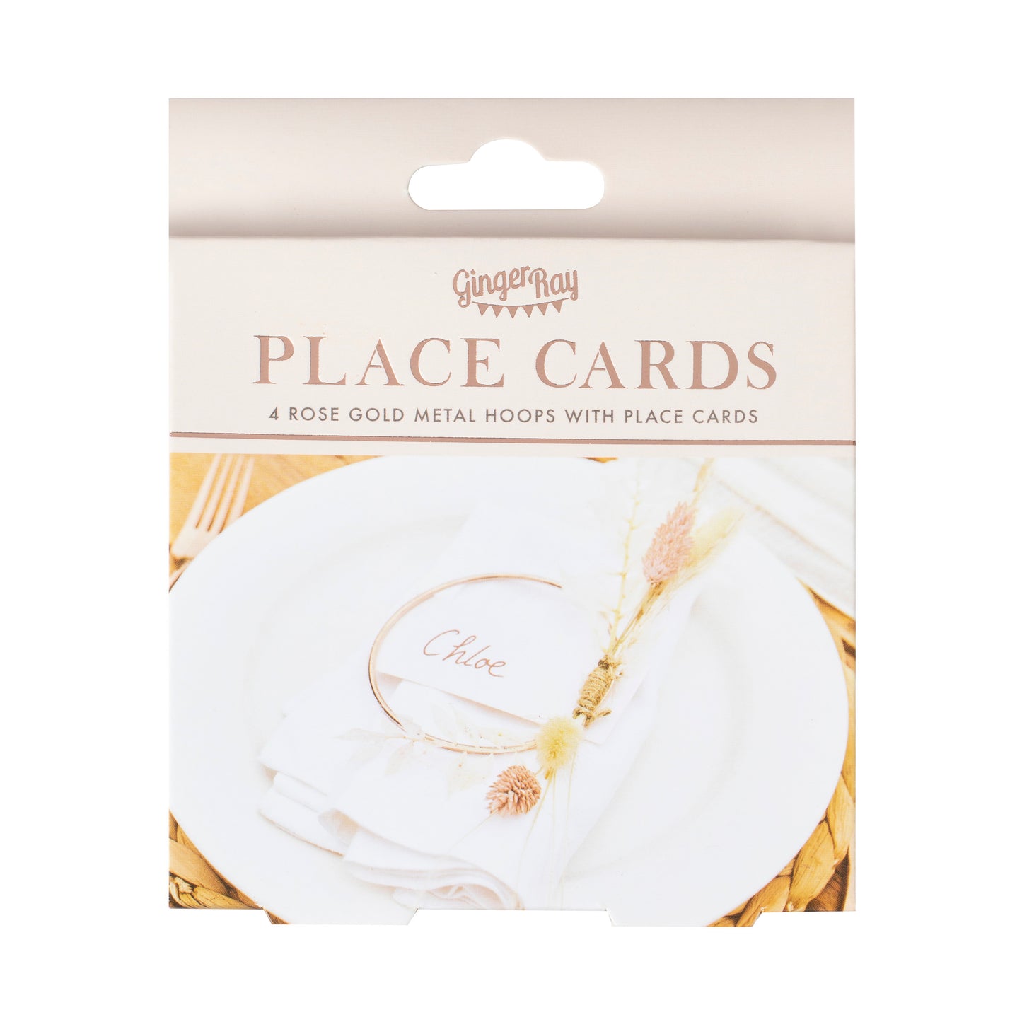 Rose Gold Contemporary Wedding Place Cards