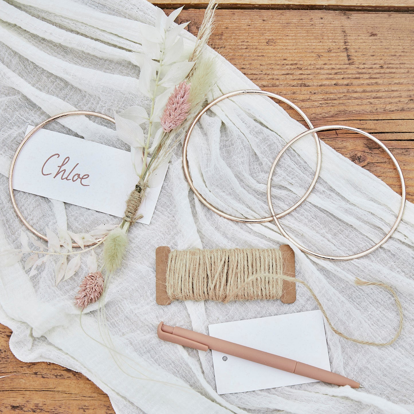 Rose Gold Contemporary Wedding Place Cards