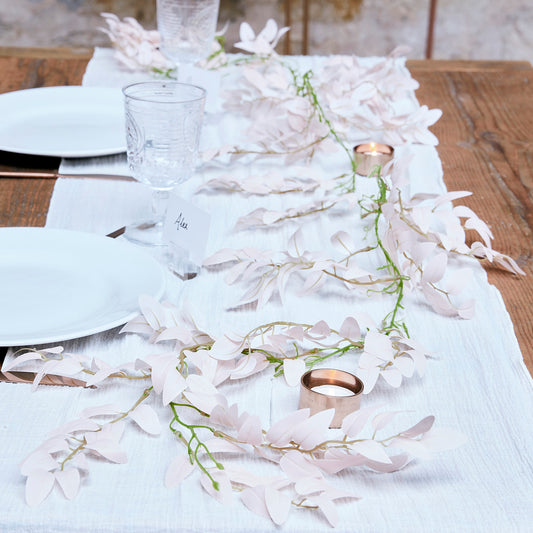 Pink Ruscus and Green Foliage Garland