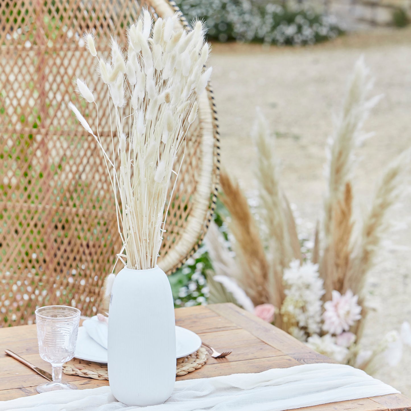 Natural Off White Bunny Tail Pampas Grass
