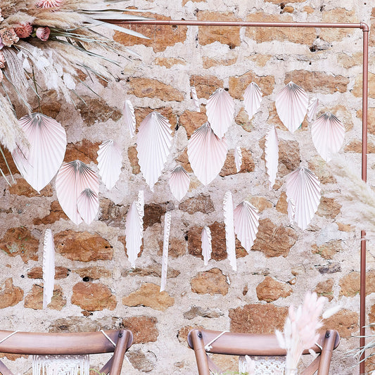 Pink Palm Spear Wedding Backdrop