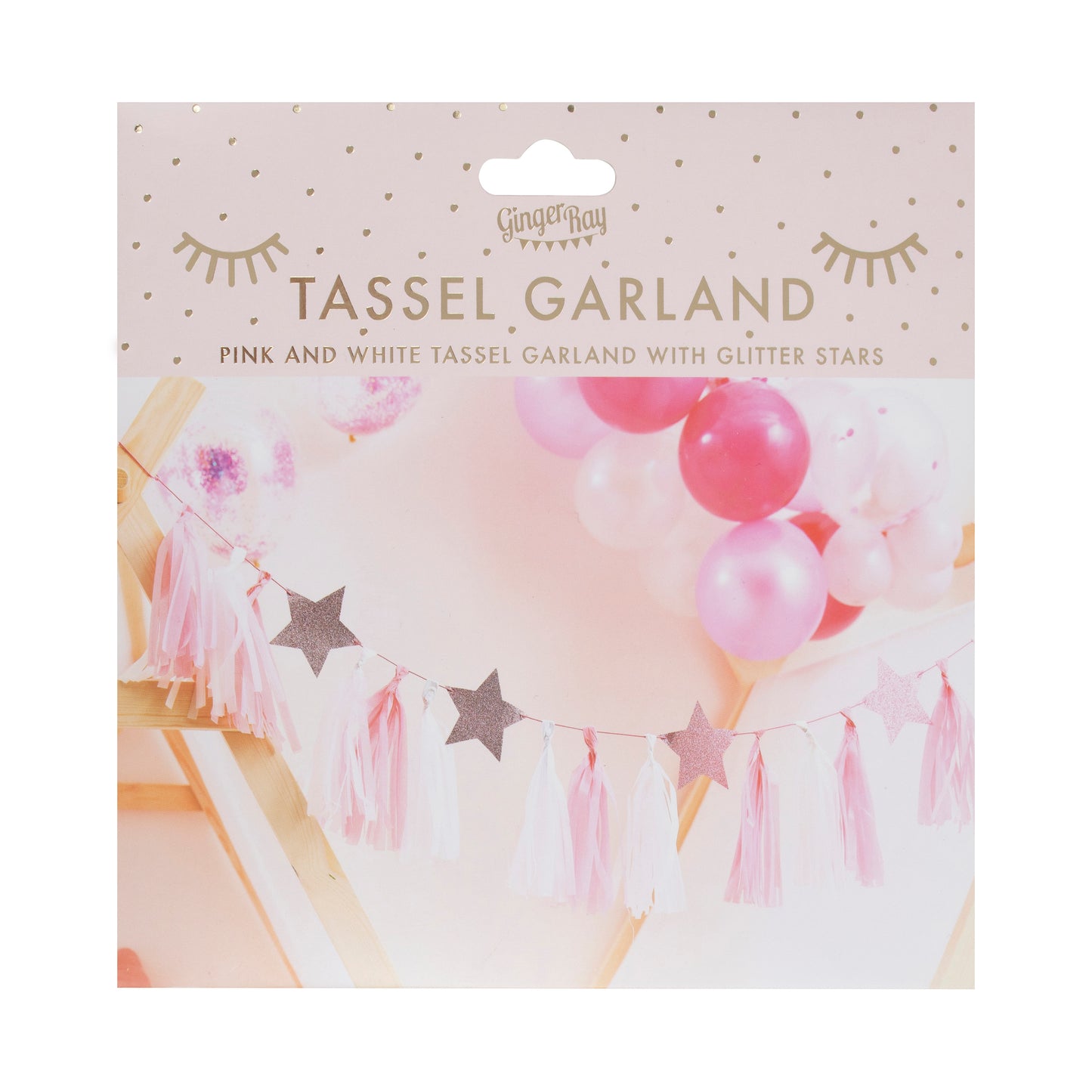 Pink Tassel Garland With Pink Glitter Stars