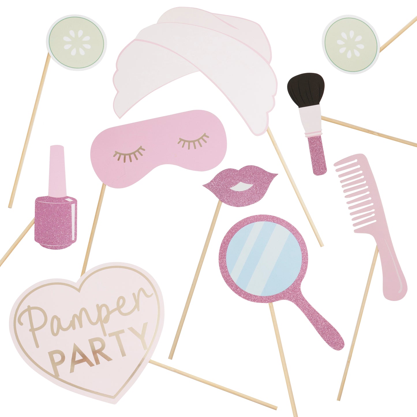 Pink Glitter And Foiled Pamper Party Photo Booth Props