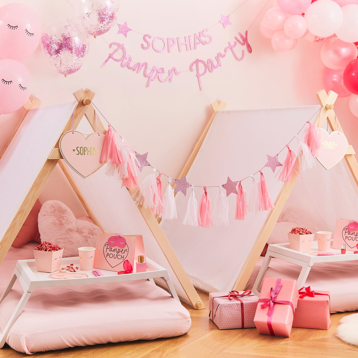 Pink Glitter And Foiled Pamper Party Photo Booth Props