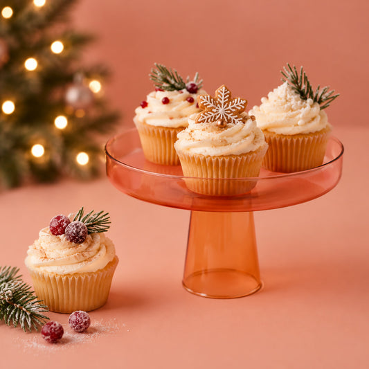 Pink and Orange Glass Cake Stand