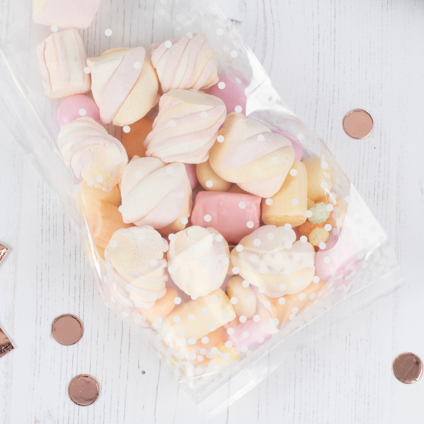 Clear and White Spot Party Bags