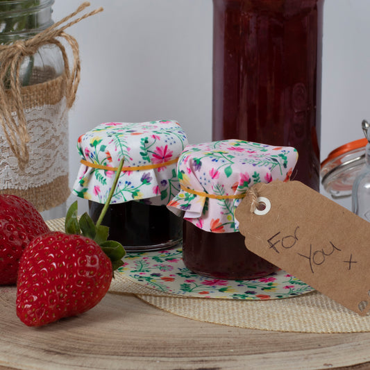 Floral Jam Jar Fabric Toppers Kit - Small