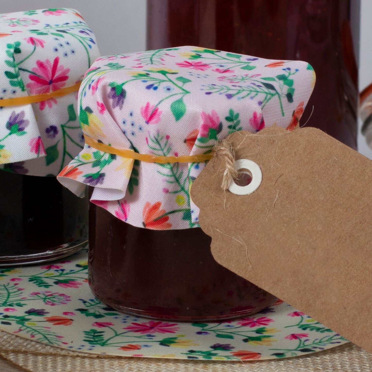 Floral Jam Jar Fabric Toppers Kit - Small