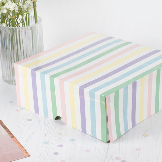 Pastel Striped Cake Boxes