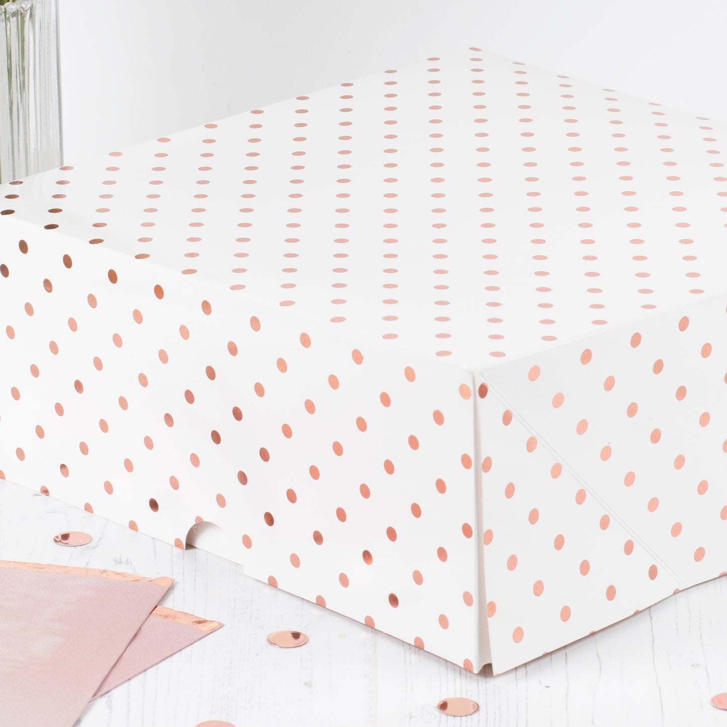 Rose Gold Spotty Cake Boxes