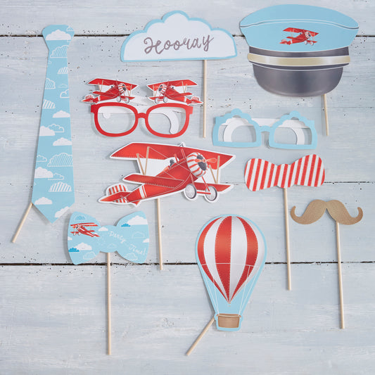 Plane Themed Photo Booth Props - Flying High