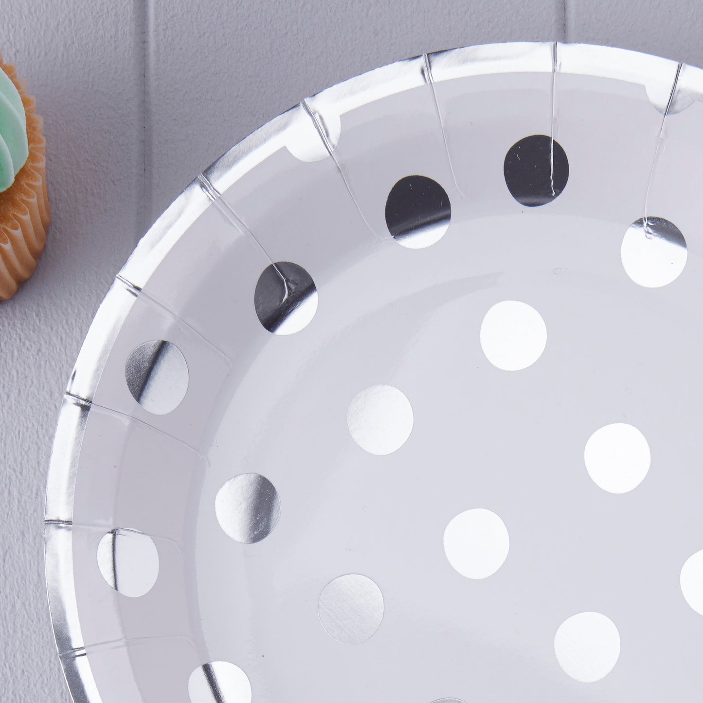 Silver Foiled Polka Dot Paper Plates - Pick & Mix