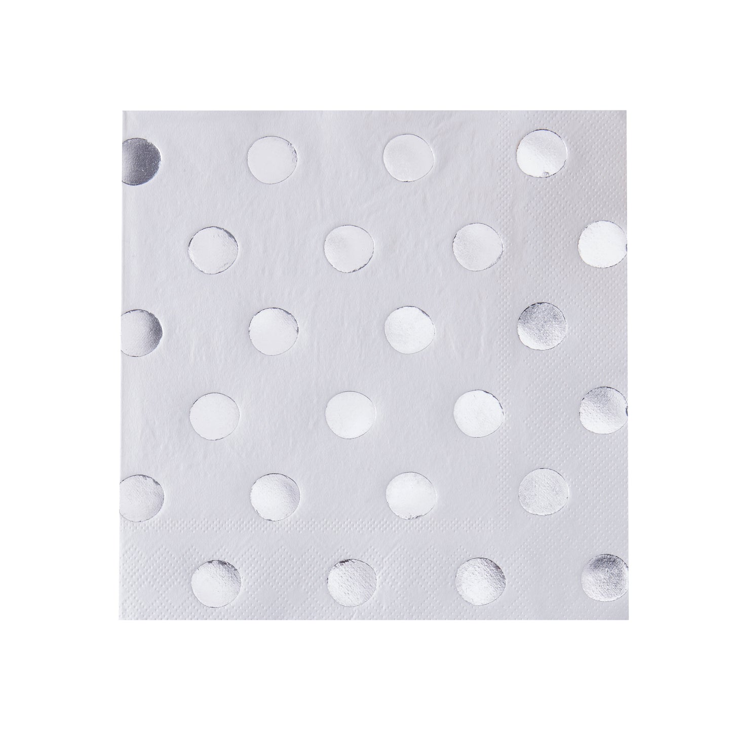Silver Foiled Polka Dot Party Napkins