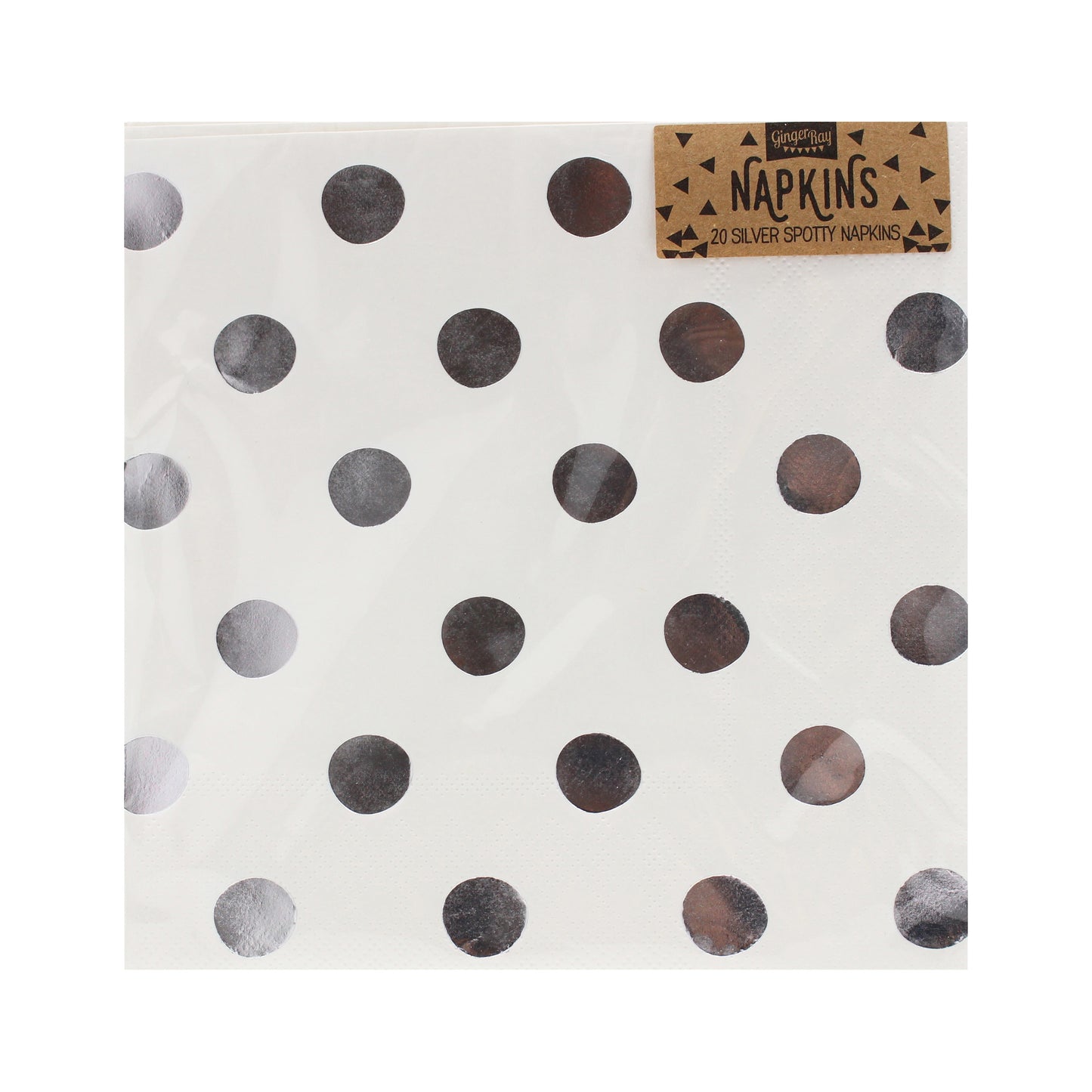 Silver Foiled Polka Dot Party Napkins
