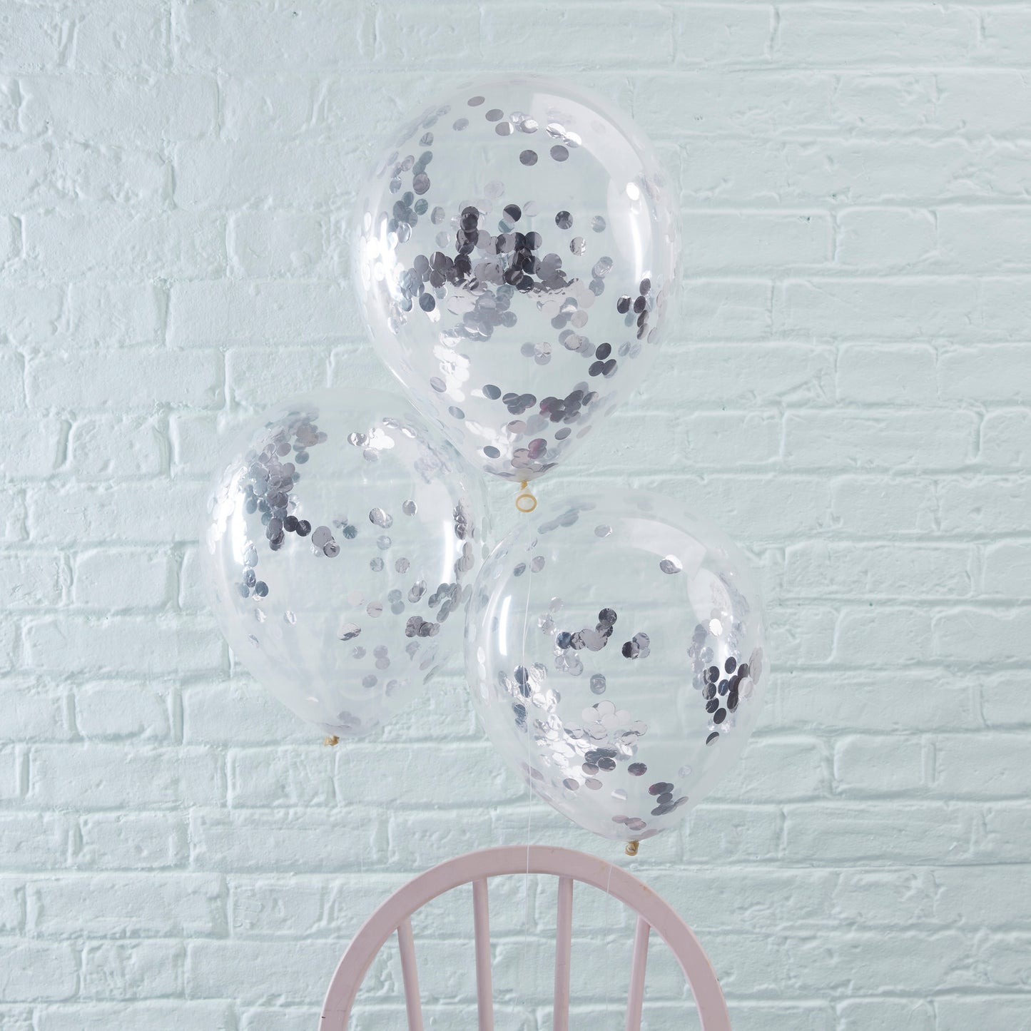 Silver Confetti Balloons