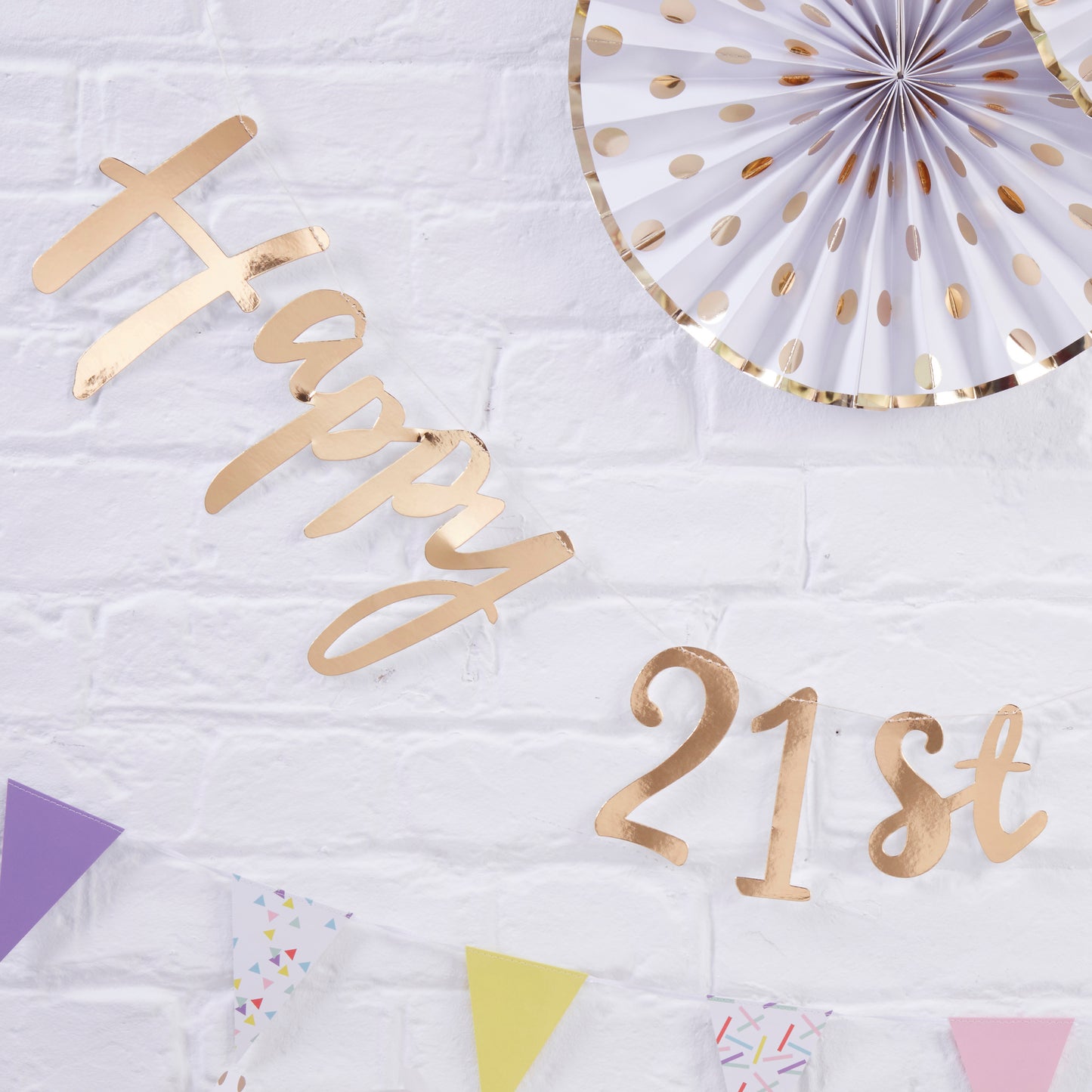 Gold Happy 21st Birthday Bunting  - Pick & Mix