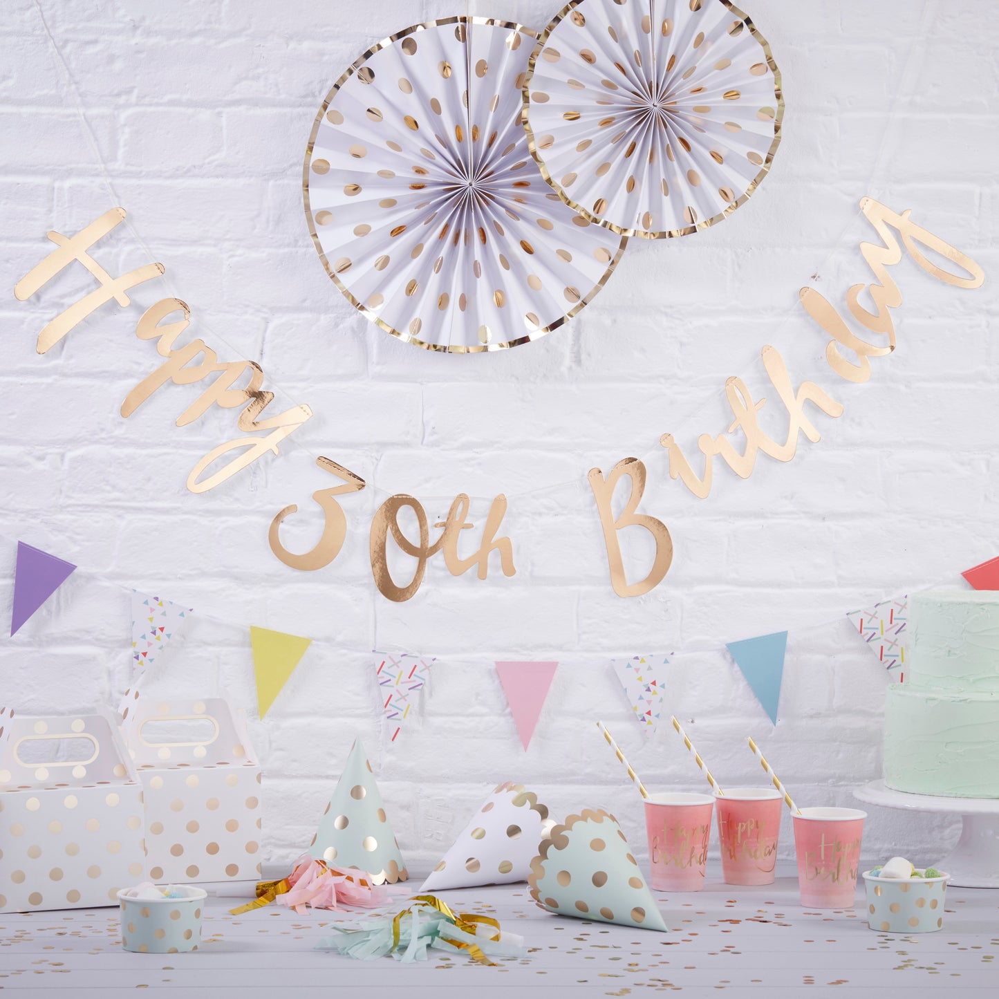 Gold Happy 30th Birthday Bunting  - Pick & Mix