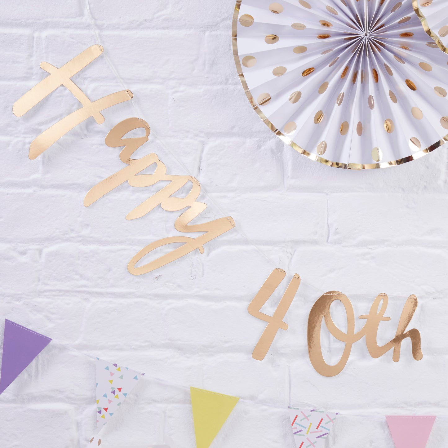 Gold Happy 40th Birthday Bunting  - Pick & Mix