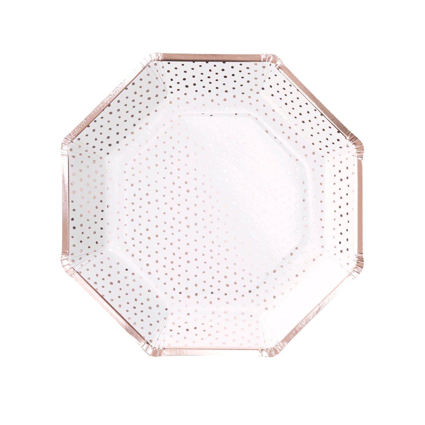 Spotty Print Rose Gold Paper Plates