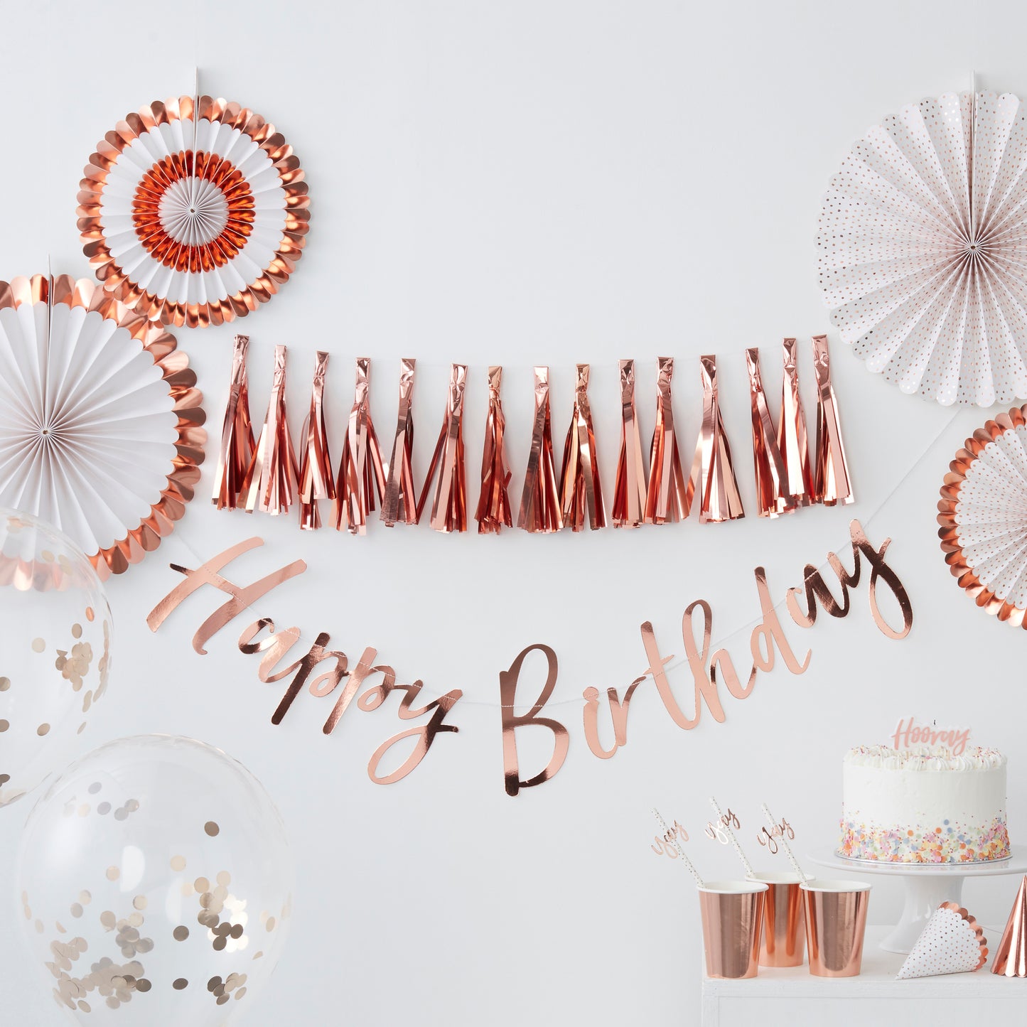 Spotty Print Rose Gold Paper Plates