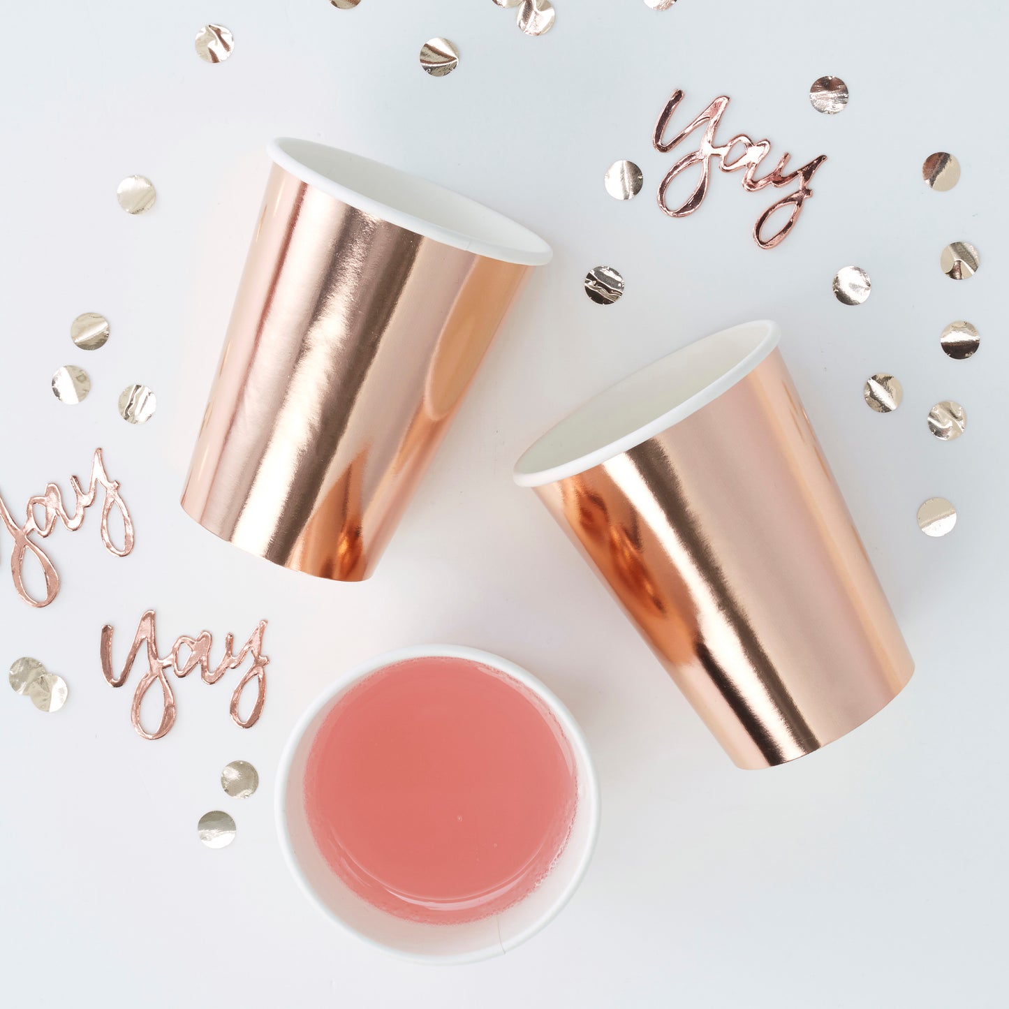Paper Rose Gold Cups