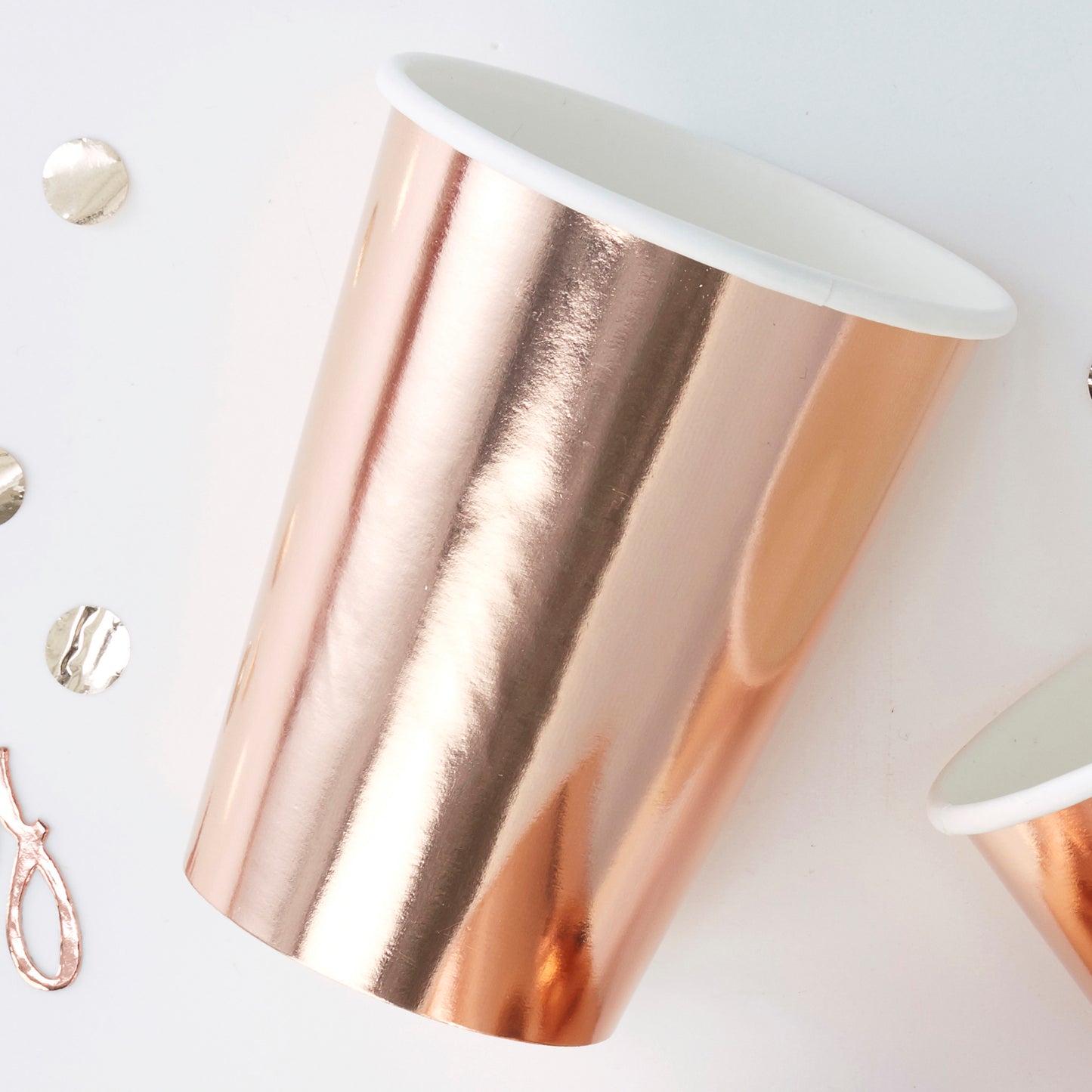 Paper Rose Gold Cups