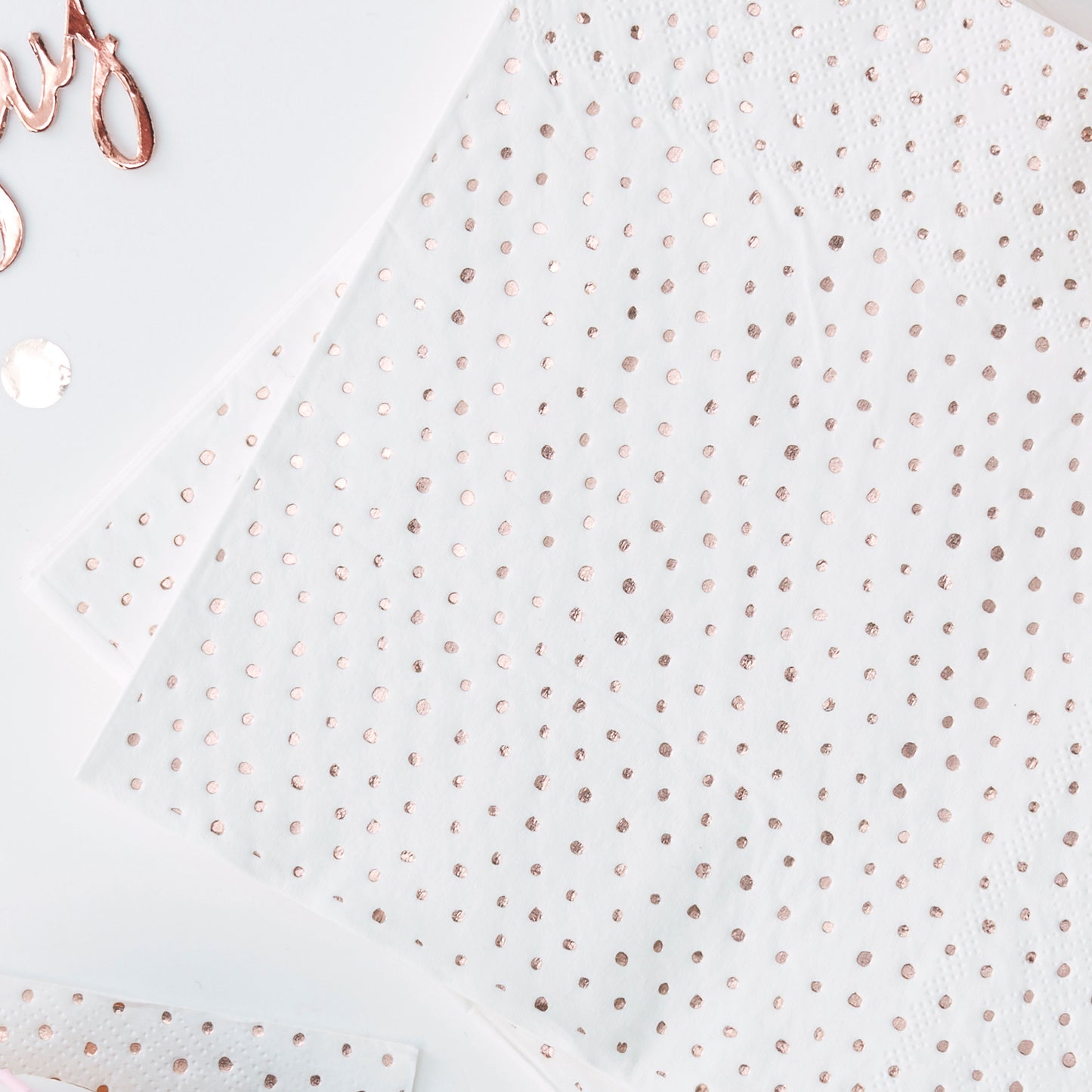 Spotty Print Rose Gold Napkins