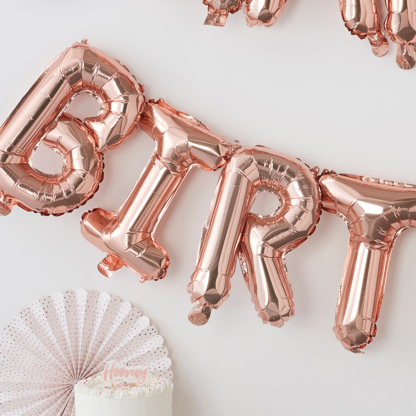 Rose Gold Happy Birthday Bunting Balloon