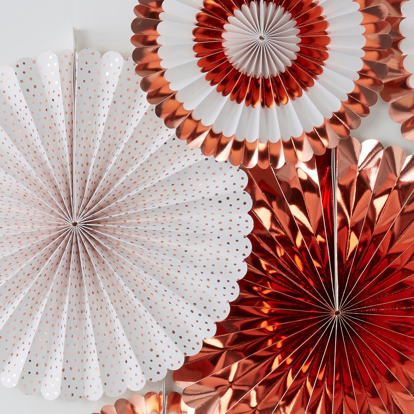 Paper Fan Rose Gold Party Decorations