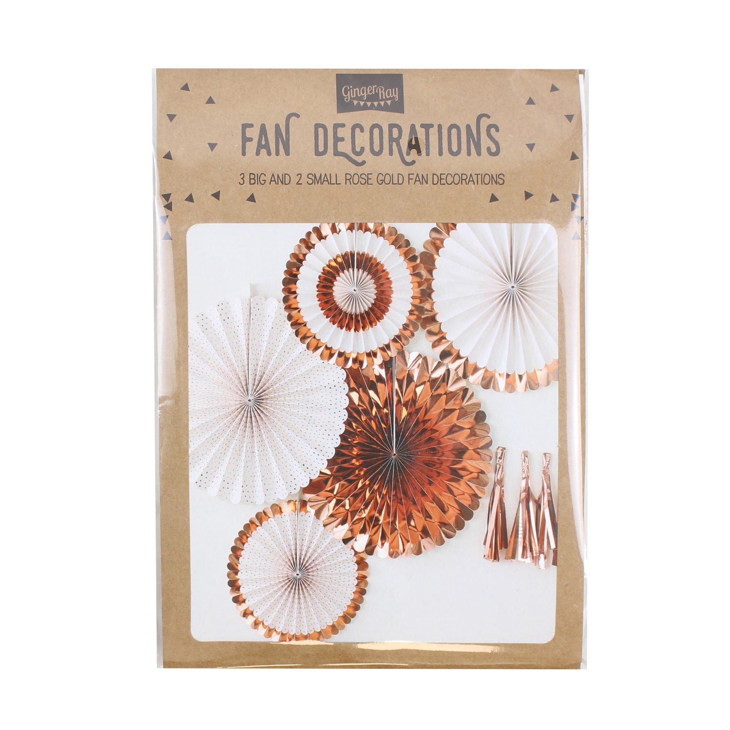 Paper Fan Rose Gold Party Decorations