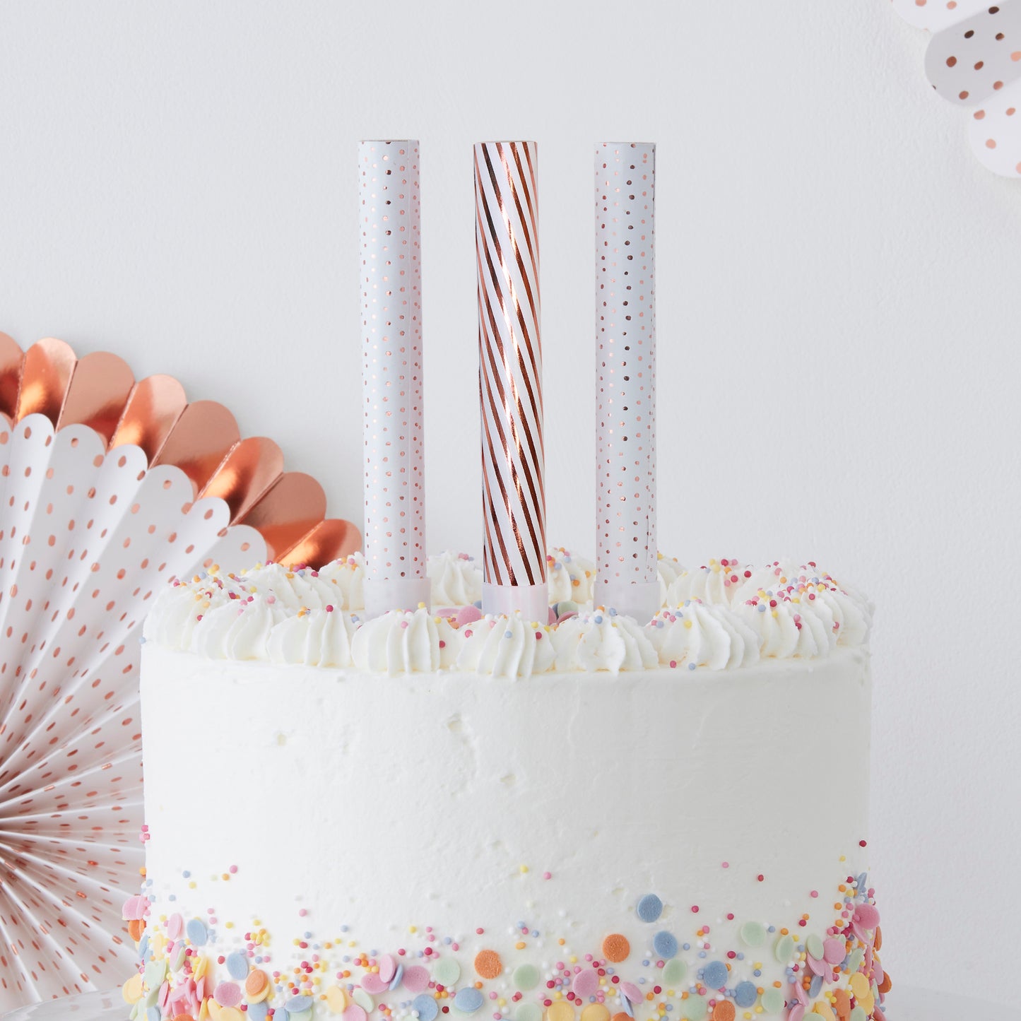 Rose Gold Cake Fountain Candles