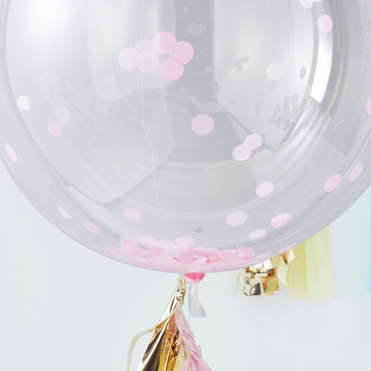 Large Pink Confetti Orb Balloons