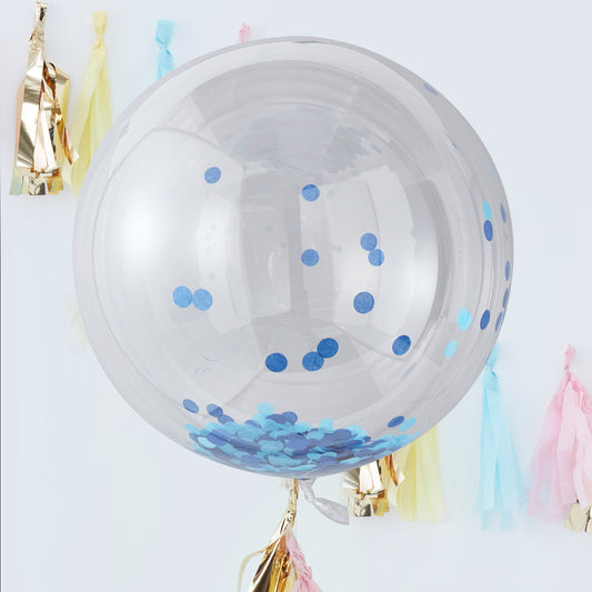 Giant Blue Orb Confetti Balloon
