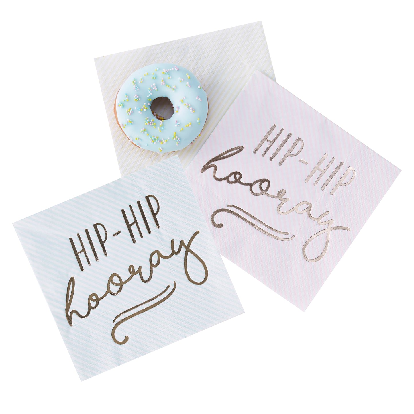 Gold Foiled Hip Hip Hooray Pastel Paper Napkins - Pick & Mix