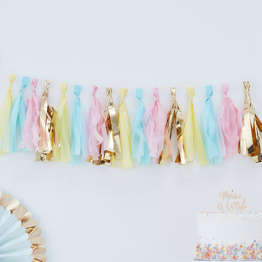 Pastel & Gold Tassel Garland