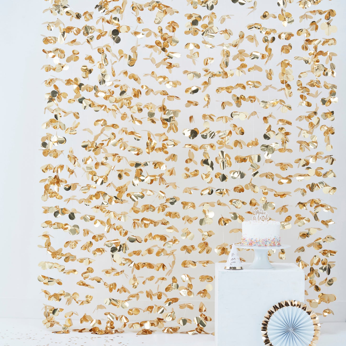 Gold Backdrop Flower Curtain