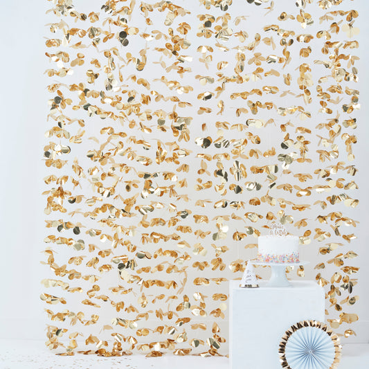 Gold Backdrop Flower Curtain
