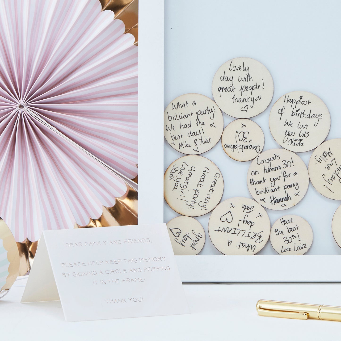 Circle Drop Top Frame Guest Book Alternative
